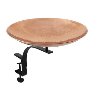 Polished Copper Birdbath Birdbath Bowl & Rail Bracket
