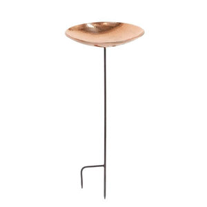 Polished Copper Birdbath Birdbath Bowl & Stake