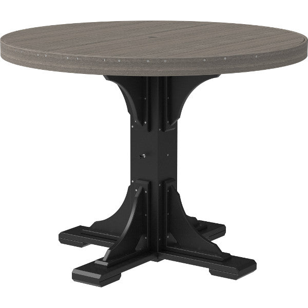 Poly 4 ft Round Table Round Table Coastal Gray &amp; Black / Counter Height