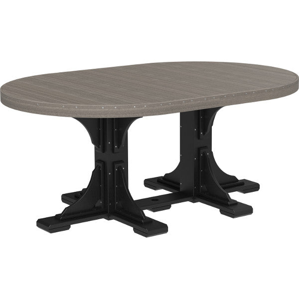 Poly 4ft x 6ft Oval Table Oval Table Coastal Gray &amp; Black / Dining Height