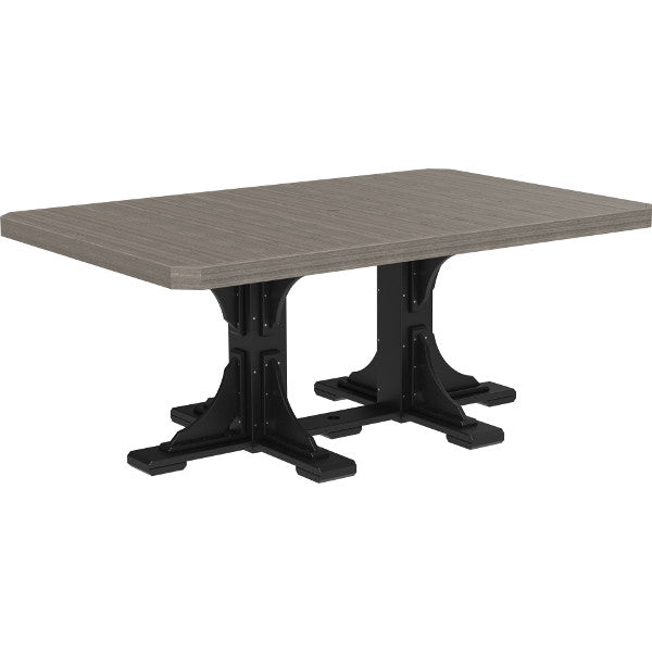 Poly 4ft x 6ft Rectangular Table Outdoor Table Coastal Gray &amp; Black / Dining Height