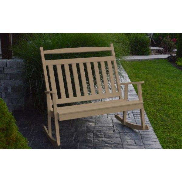 A &amp; L Furniture Poly Classic Double Rocker Weathered-Wood