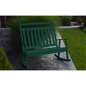 A & L Furniture Poly Classic Double Rocker Turf-Green