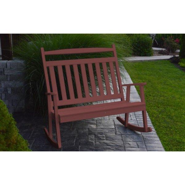 A &amp; L Furniture Poly Classic Double Rocker Cherrywood