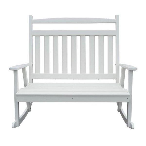 A &amp; L Furniture Poly Classic Double Rocker White