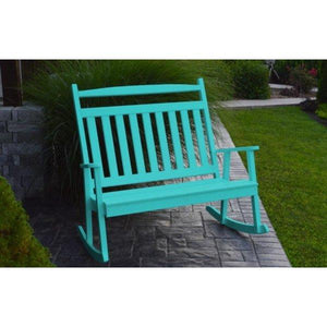 A & L Furniture Poly Classic Double Rocker Aruba Blue