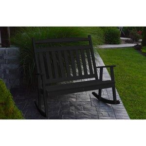A & L Furniture Poly Classic Double Rocker Black