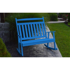 A & L Furniture Poly Classic Double Rocker Blue