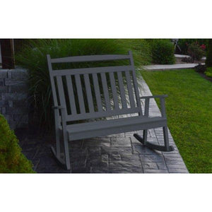 A & L Furniture Poly Classic Double Rocker Dark Gray