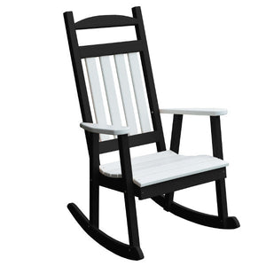 Poly Classic Porch Rocker w White Accents Rocking Chair