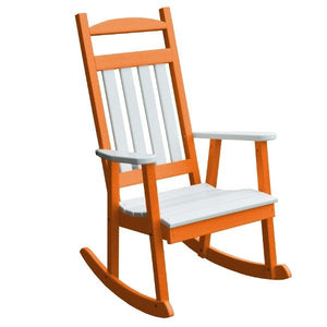 Poly Classic Porch Rocker w White Accents Rocking Chair