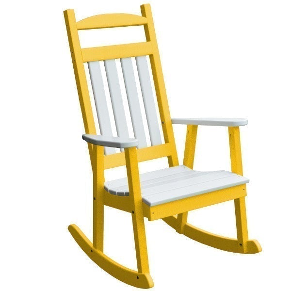 Poly Classic Porch Rocker w White Accents Rocking Chair