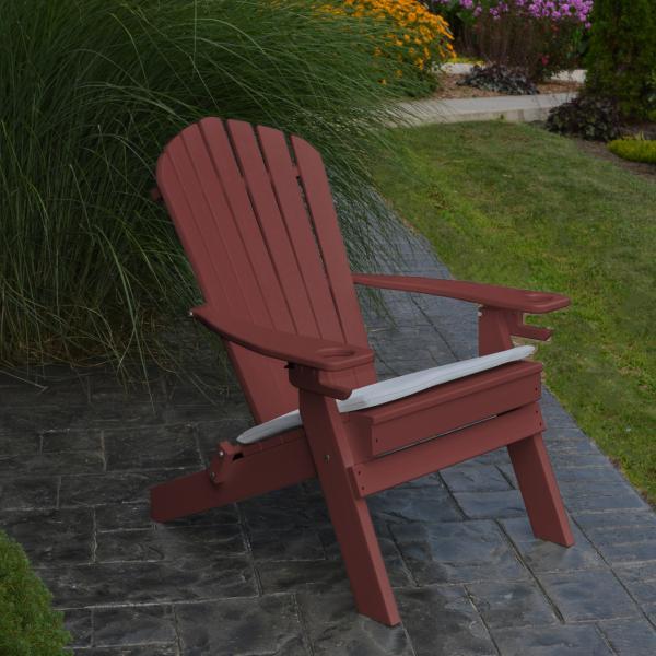 Poly Folding Adirondack Chair with 2 Cupholders Outdoor Chair