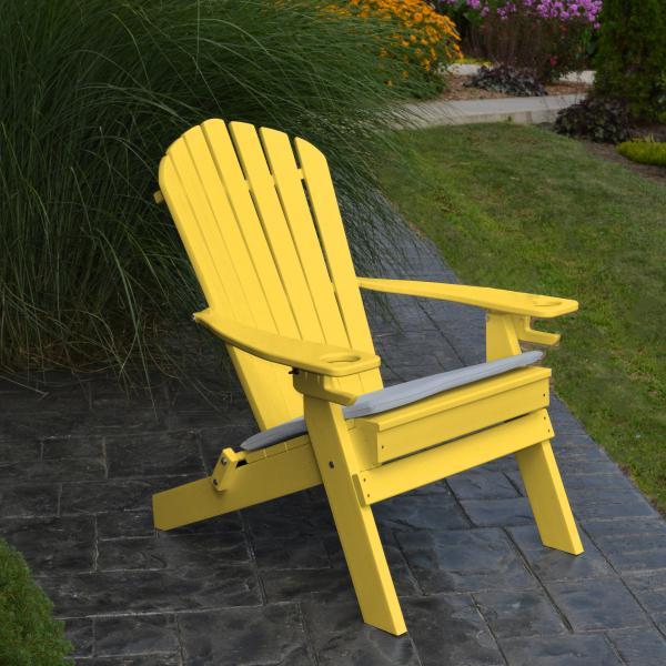 Poly Folding Adirondack Chair with 2 Cupholders Outdoor Chair