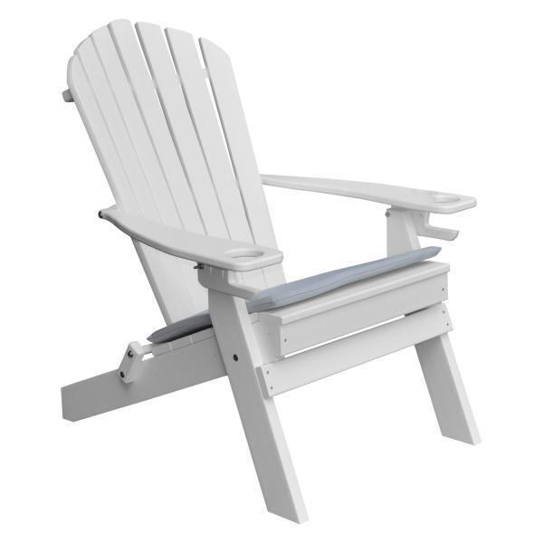 Poly Folding Adirondack Chair with 2 Cupholders Outdoor Chair White (Sold Out)