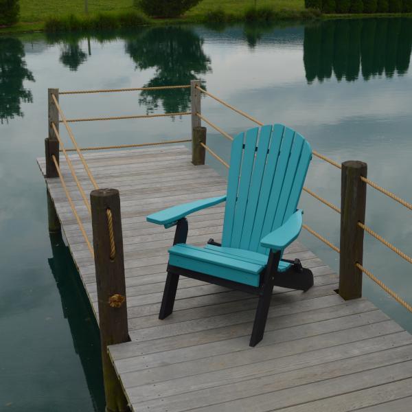 Poly Folding/Reclining Adirondack Chair with Pullout Ottoman Outdoor Chair