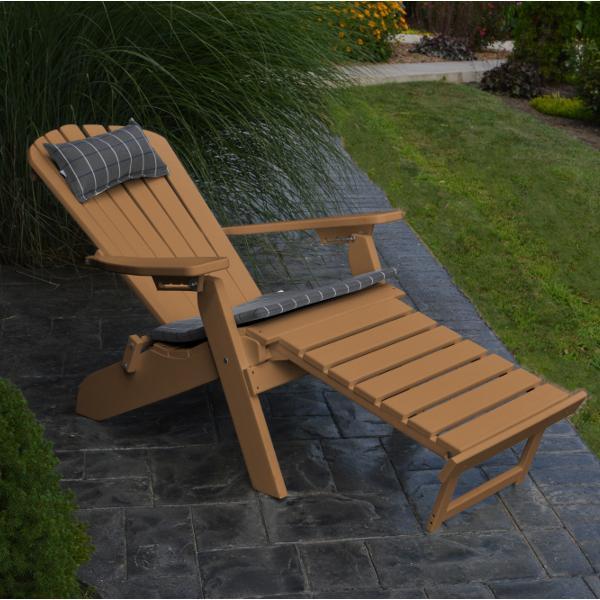Poly Folding/Reclining Adirondack Chair with Pullout Ottoman Outdoor Chair Cedar (Sold Out)