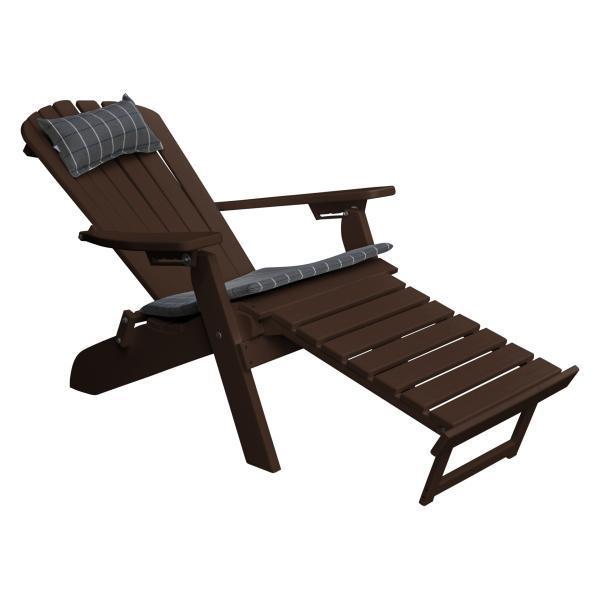 Poly Folding/Reclining Adirondack Chair with Pullout Ottoman Outdoor Chair Tudor Brown