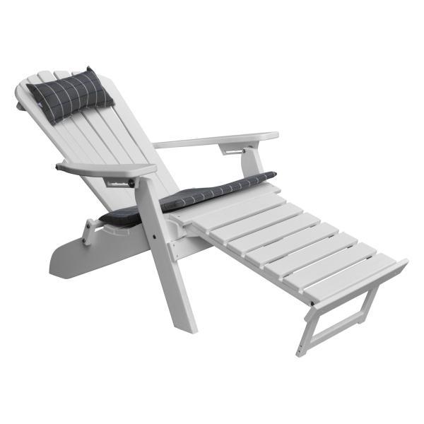 Poly Folding/Reclining Adirondack Chair with Pullout Ottoman Outdoor Chair White (Sold Out)