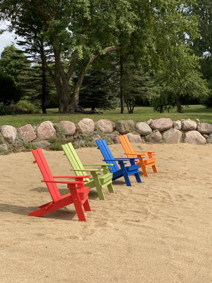 Poly Hampton Folding Adirondack Chair w/2 Cupholders Adirondack