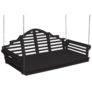 Poly Marlboro Swingbed Porch Swing Beds 75" / Black