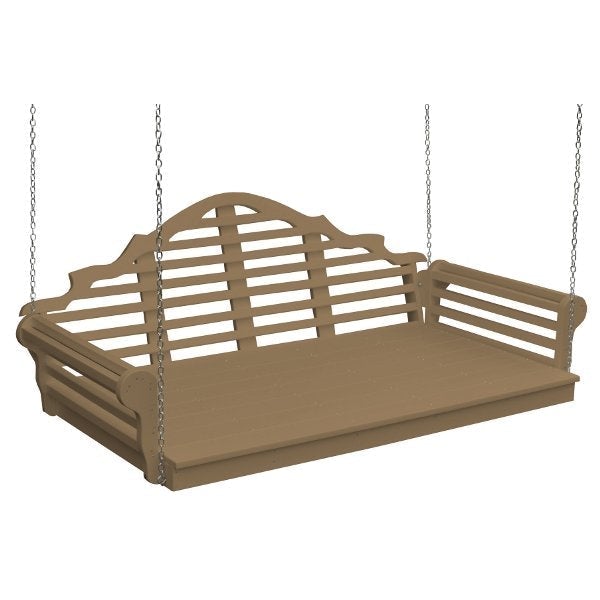 Poly Marlboro Swingbed Porch Swing Beds 75&quot; / Weathered Wood