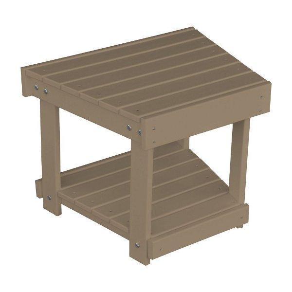 A &amp; L Furniture Poly New Hope Bench/Side Table Weathered-Wood