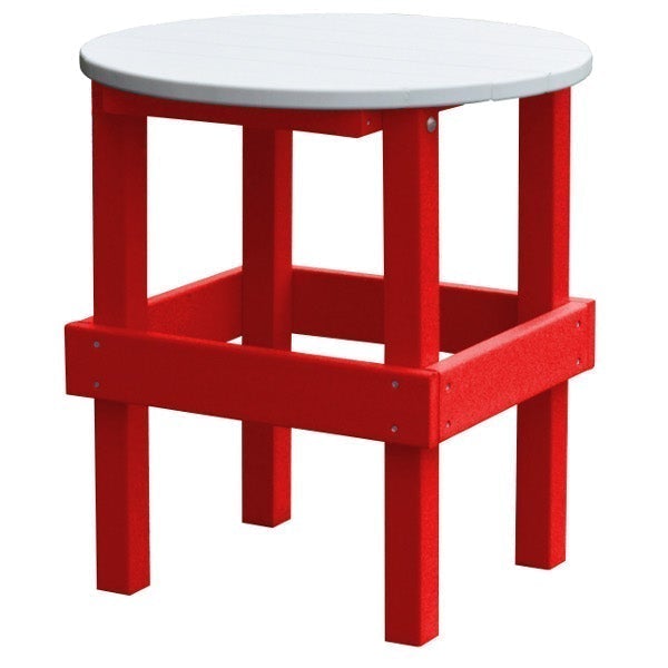 Poly Round Side Table with White Top Side Table Bright Red