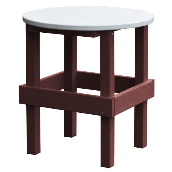 Poly Round Side Table with White Top Side Table Cherrywood