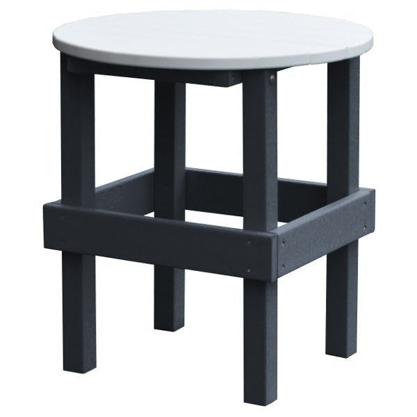 Poly Round Side Table with White Top Side Table Dark Gray