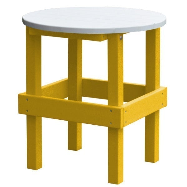 Poly Round Side Table with White Top Side Table Lemon Yellow