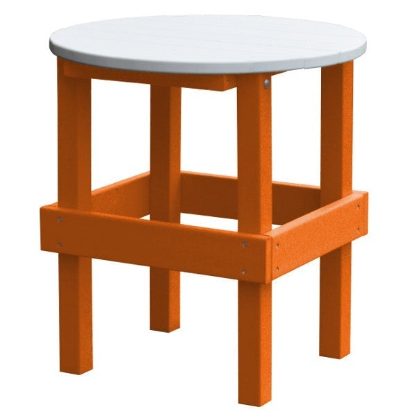 Poly Round Side Table with White Top Side Table Orange