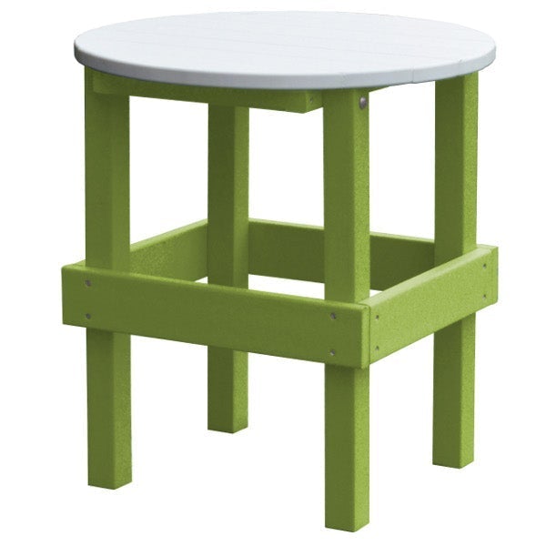 Poly Round Side Table with White Top Side Table Tropical Lime
