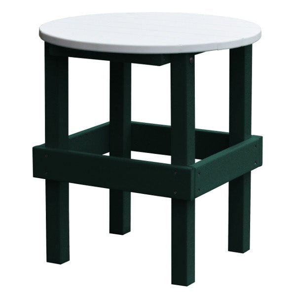 Poly Round Side Table with White Top Side Table Turf Green