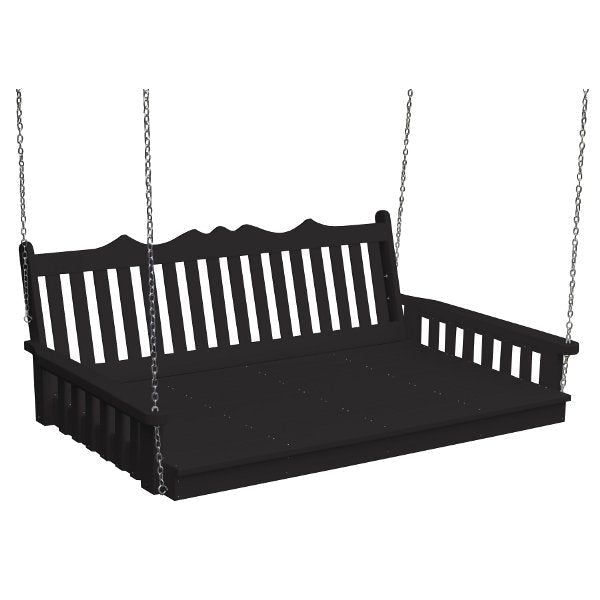 Poly Royal English Swingbed Porch Swing Beds 6ft / Black
