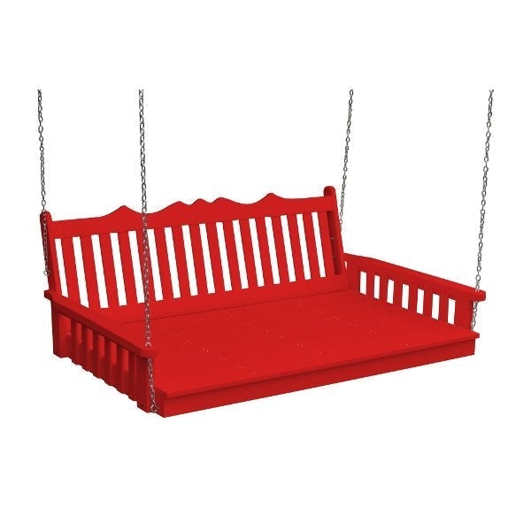 Poly Royal English Swingbed Porch Swing Beds 6ft / Bright Red
