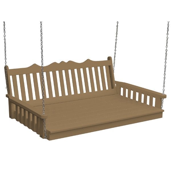 Poly Royal English Swingbed Porch Swing Beds 6ft / Weathered Wood