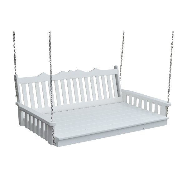 Poly Royal English Swingbed Porch Swing Beds 6ft / White