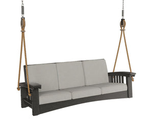 Poly Sofa Rope Swing Porch Swing Black / Cast Ash