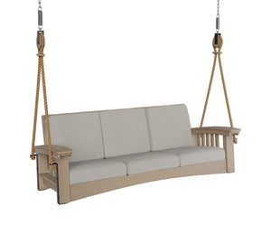Poly Sofa Rope Swing Porch Swing Weather Wood / Cast Ash