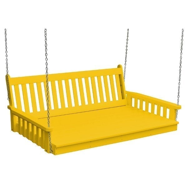 Poly Traditional English Swingbed Porch Swing Beds 6ft / Lemon Yellow