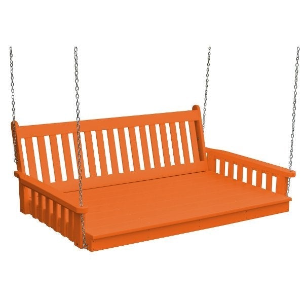 Poly Traditional English Swingbed Porch Swing Beds 6ft / Orange