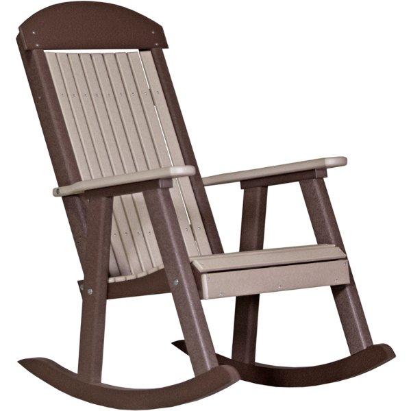Porch Rocker Rocker Chair Weatherwood &amp; Chestnut Brown