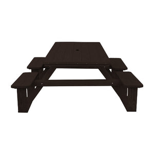 Pressure Treated Pine 8ft Walk-In Table Picnic Table Walnut Stain / Include Standard Size Umbrella Hole