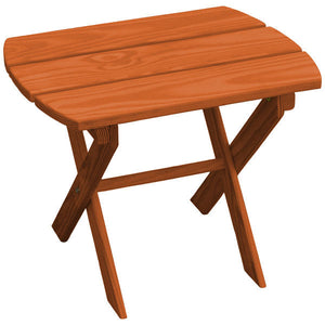 Pressure Treated Pine Folding Oval End Table Outdoor Table