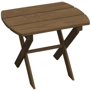 Pressure Treated Pine Folding Oval End Table Outdoor Table