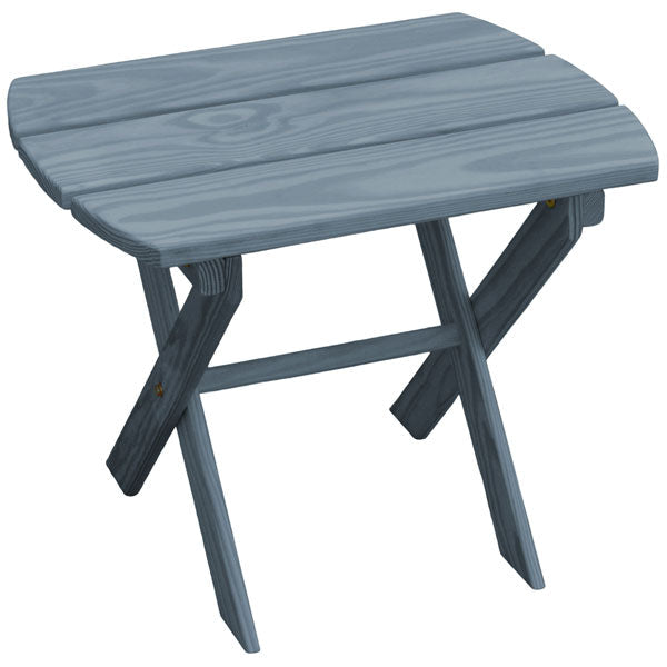 Pressure Treated Pine Folding Oval End Table Outdoor Table Gray Stain
