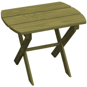 Pressure Treated Pine Folding Oval End Table Outdoor Table Linden Leaf Stain