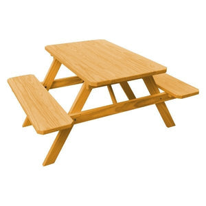 Pressure Treated Pine Picnic Table with Attached Benches Picnic Table