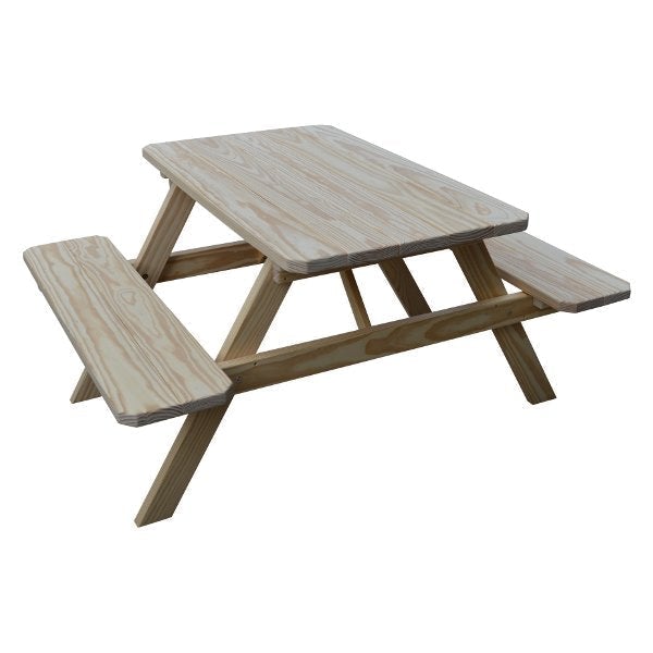 Pressure Treated Pine Picnic Table with Attached Benches Picnic Table